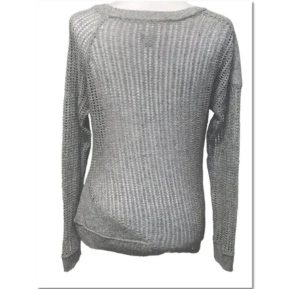 Converse One Star Gray Lightweight Asymmetrical Sweater Size Medium EUC - Picture 2 of 6